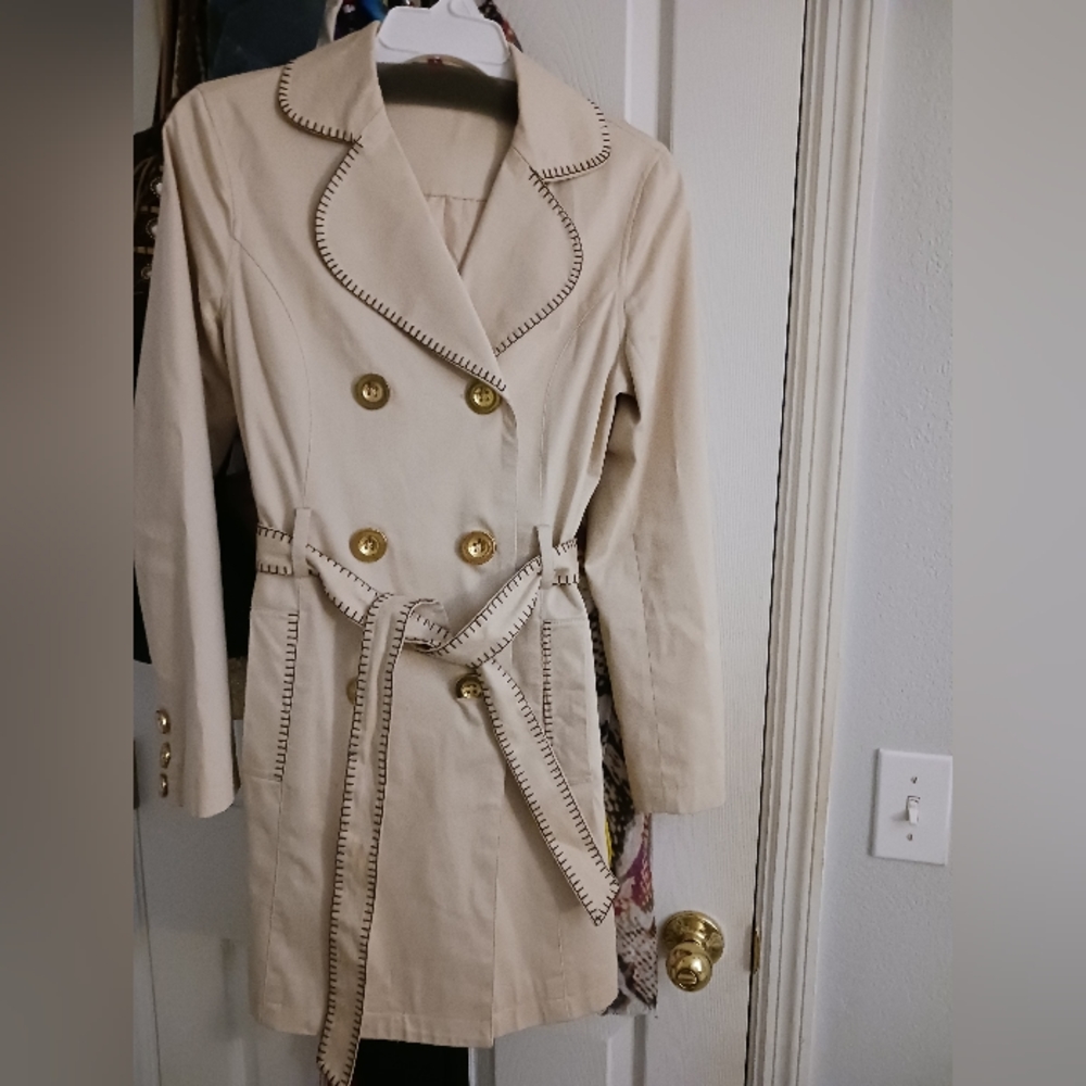 Pale Rose All Cotton Midi Coat